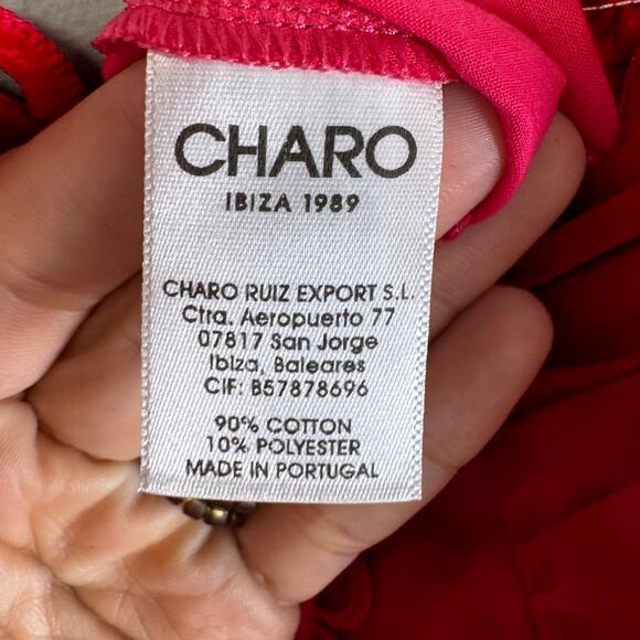 NWT Charo Fuchsia Pink Sleeveless Bustier Flounce Melia Maxi Dress Womens Small - Picture 6 of 9